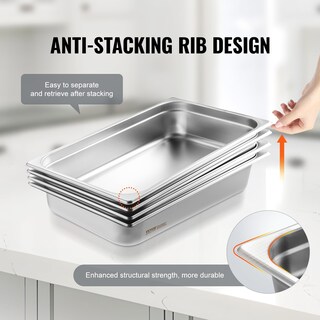 Foto 5 | Juego De Sartenes De Mesa Steam Vevor De Acero Inoxidable De Tamaño Completo Con Tapas - Venta Internacional.