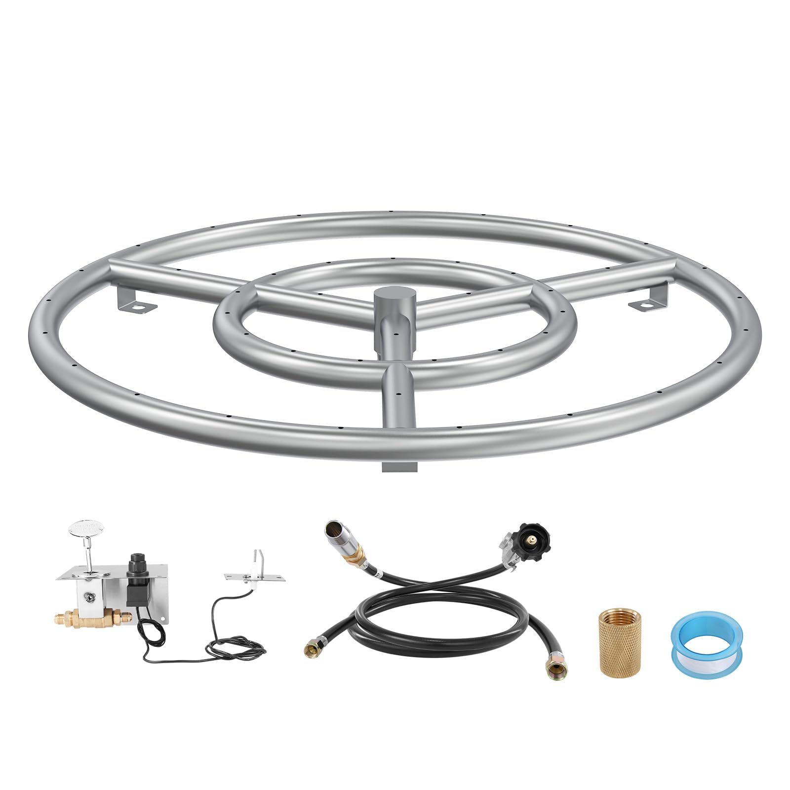 Foto 1 | Sartén Para Fogatas Vevor Redonda De Acero Inoxidable De 18 Pulgadas Con Accesorios - Venta Internacional.