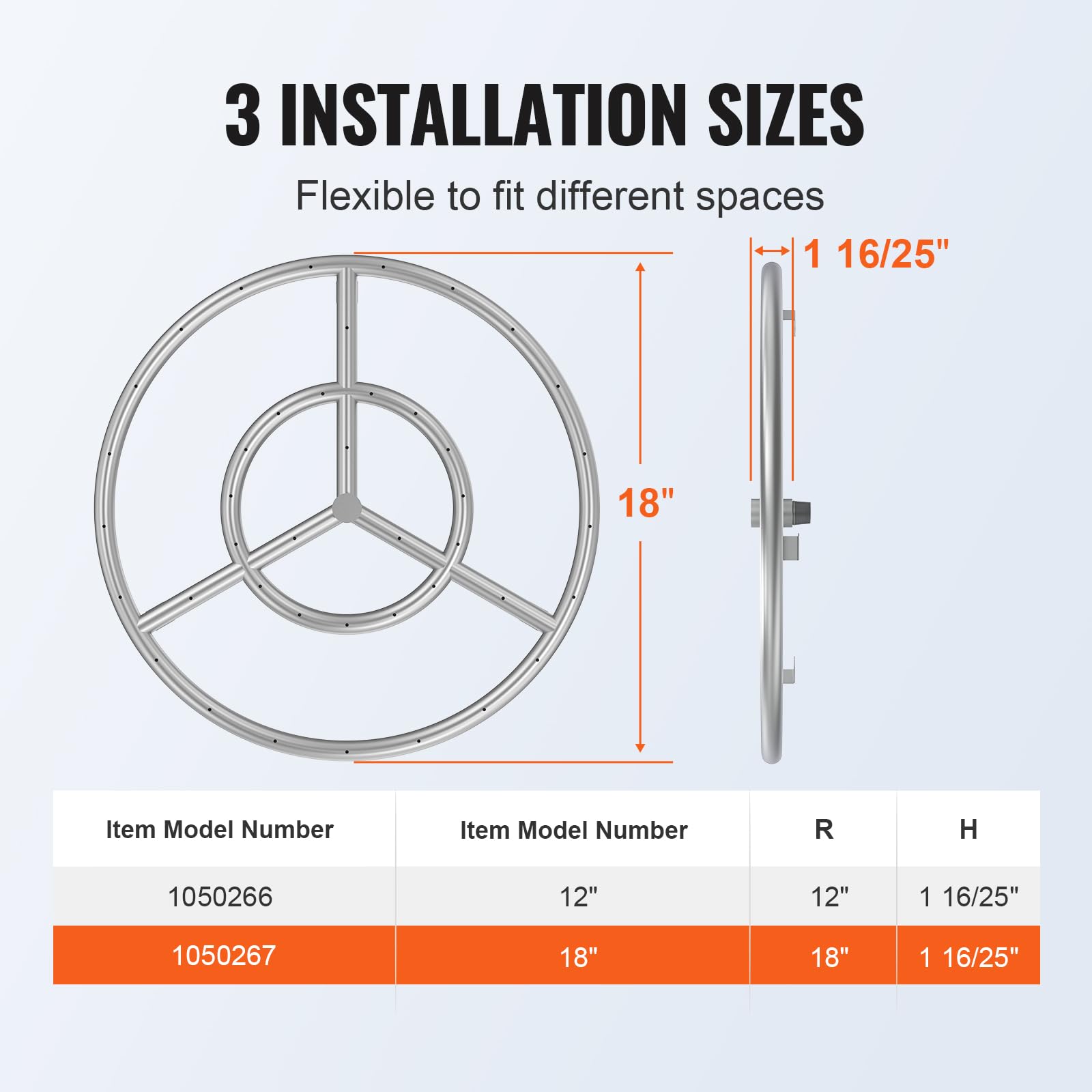 Foto 4 | Sartén Para Fogatas Vevor Redonda De Acero Inoxidable De 18 Pulgadas Con Accesorios - Venta Internacional.