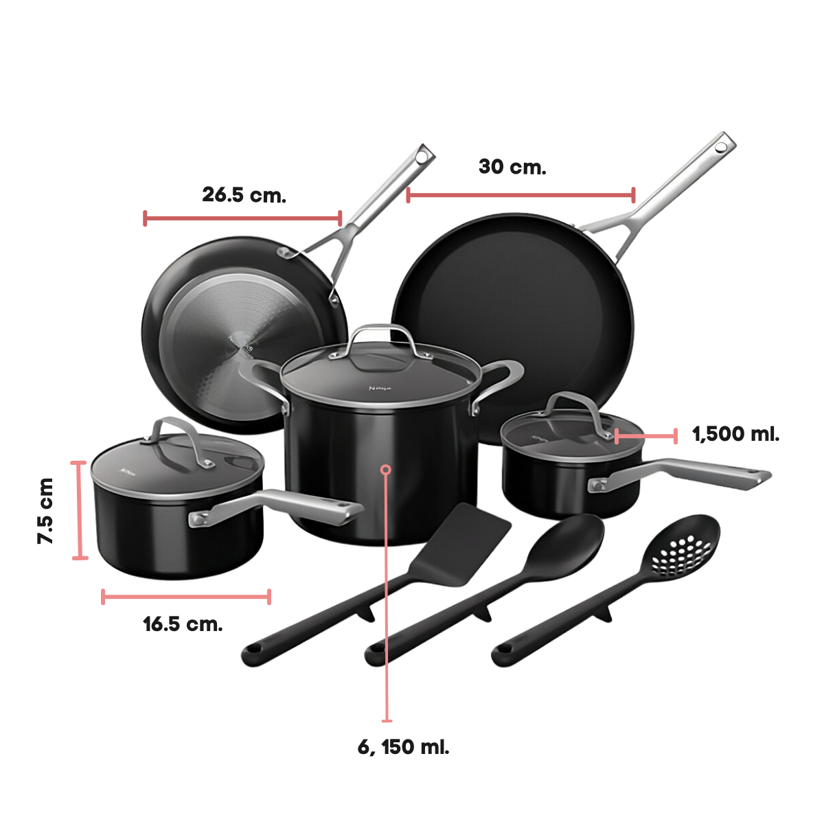 Foto 7 pulgar | Batería de Cocina Ninja Essential 8 Piezas