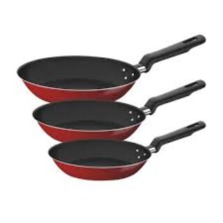 Foto 1 | Juego De 3 Sartenes Tramontina 27899164 Loreto 20 24 28 Cm Rojo