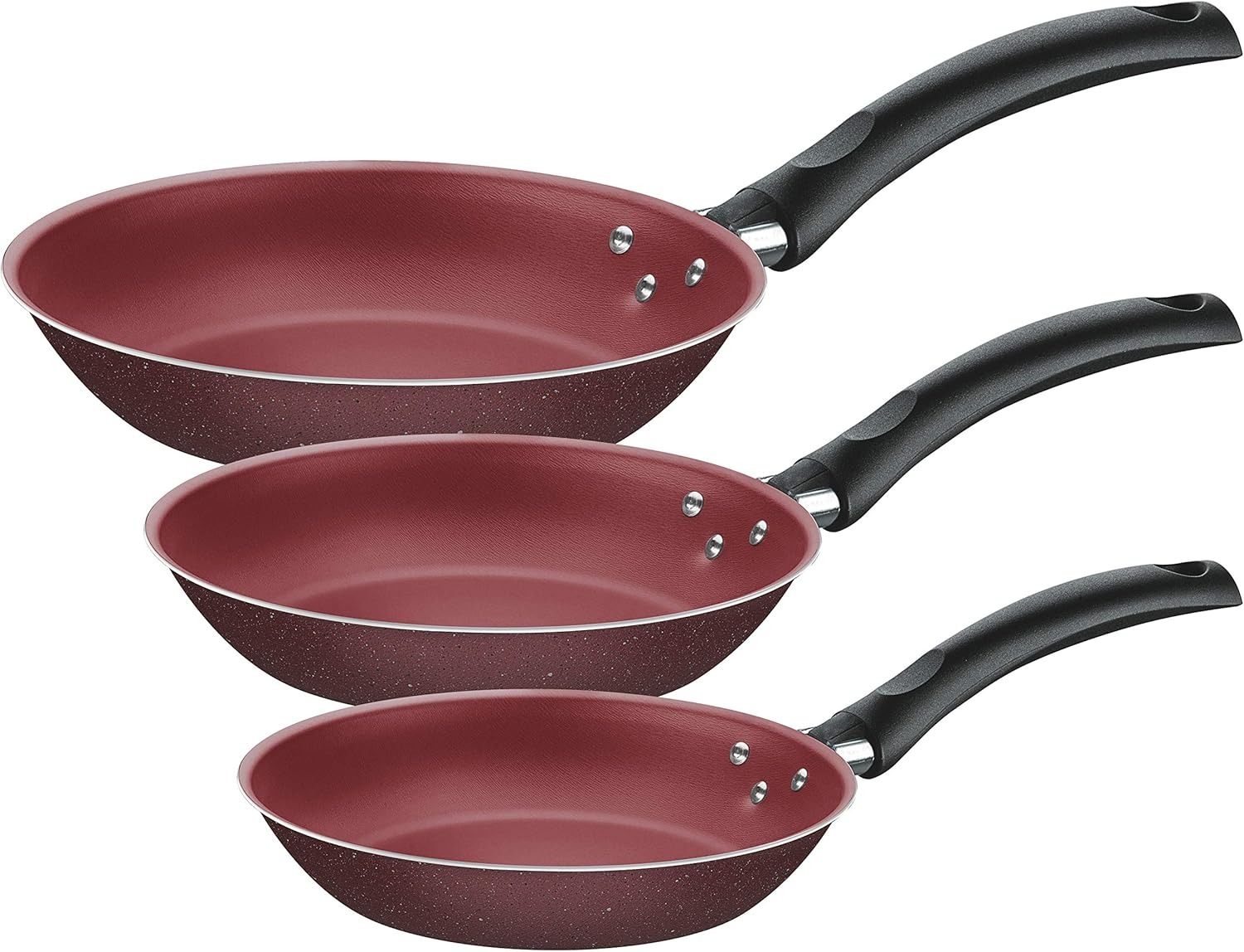 Foto 2 pulgar | Juego De 3 Sartenes Tramontina 20298971 Turin 18 20 24 Cm Aluminio Liso Rojo