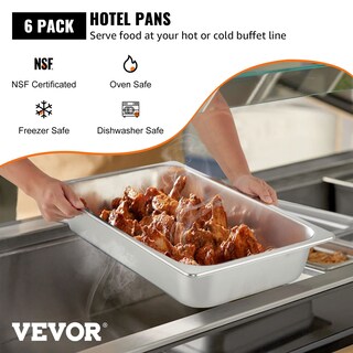 Foto 2 | Bandejas para Mesa de Vapor Vevor de Acero Inoxidable 6 Piezas - Venta Internacional