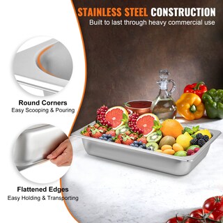 Foto 3 | Bandejas para Mesa de Vapor Vevor de Acero Inoxidable 6 Piezas - Venta Internacional
