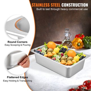 Foto 3 | Bandejas para Mesa de Vapor Vevor de Acero Inoxidable 6 Piezas - Venta Internacional