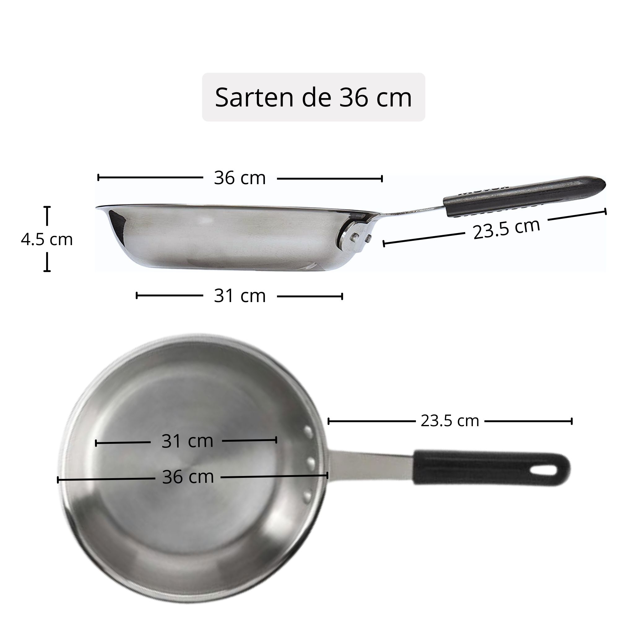 Foto 4 | Juego de Sartenes Moven de Acero Inoxidable 4 Piezas