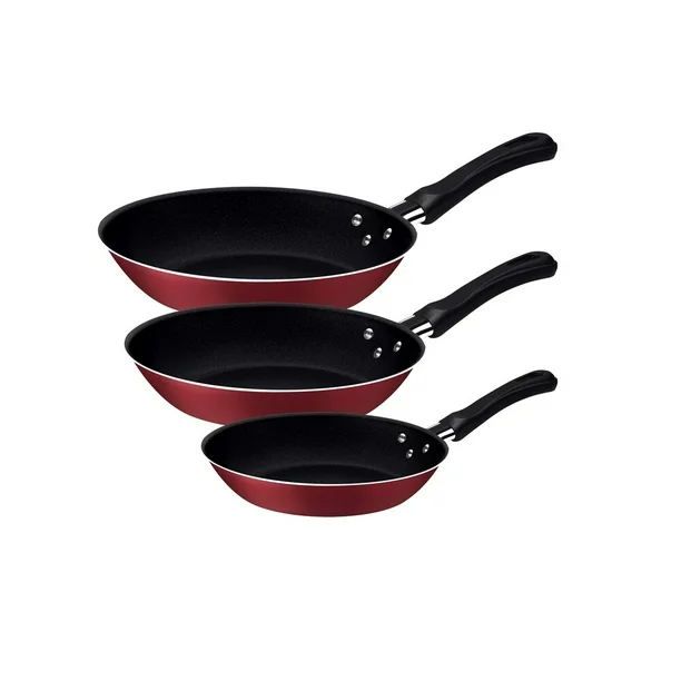Foto 2 pulgar | Juego De Sartenes Tramontina 20297509 Linz 16cm, 20cm Y 24cm Antiadherentes 1.2mm De Espesor Rojos