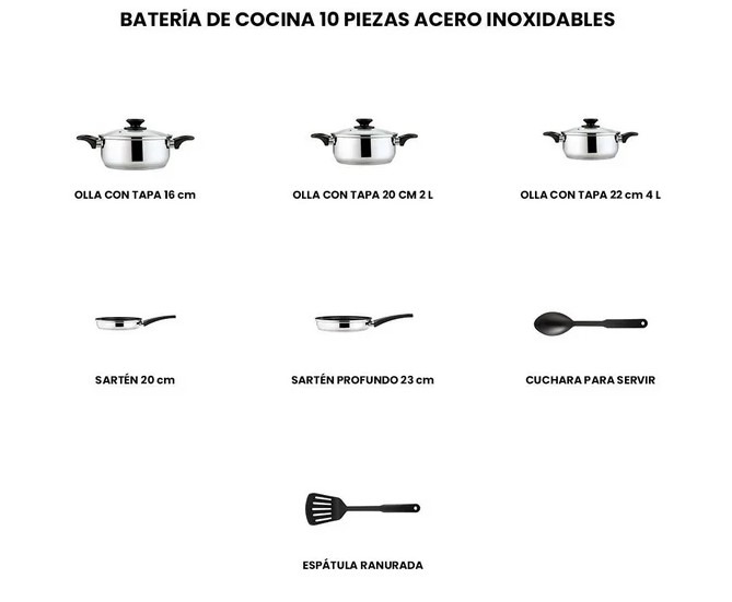 Foto 4 pulgar | Batería de Cocina Tramontina 32300348 10 Piezas