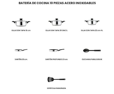 Foto 3 | Batería de Cocina Tramontina 32300348 10 Piezas