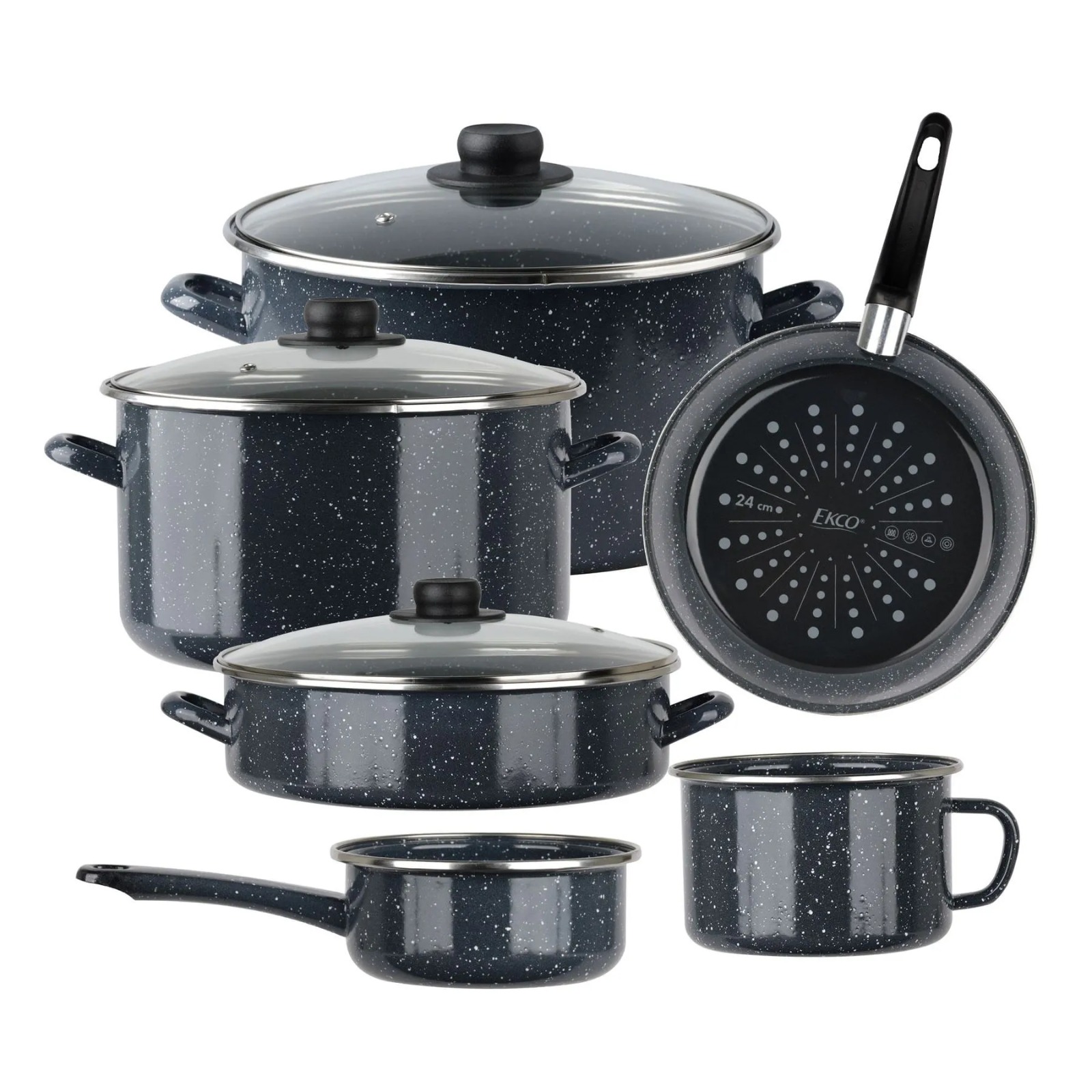 Batería de Cocina Ecko Gris 9 Piezas