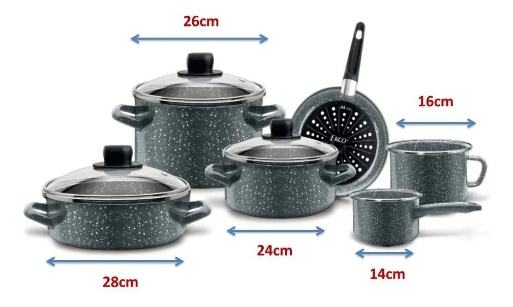 Foto 4 pulgar | Batería de Cocina Ecko Gris 9 Piezas