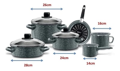 Foto 3 | Batería de Cocina Ecko Gris 9 Piezas