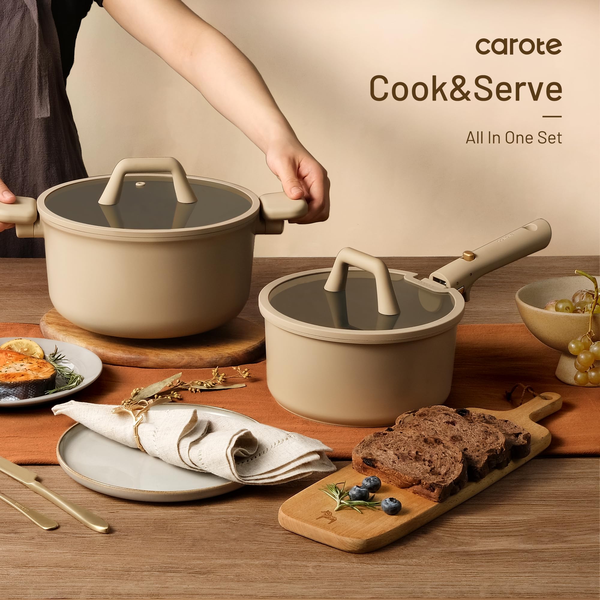 Foto 6 | Juego De Utensilios De Cocina Carote, Antiadherentes, 21 Piezas, Con Mango Desmontable - Venta Internacional.