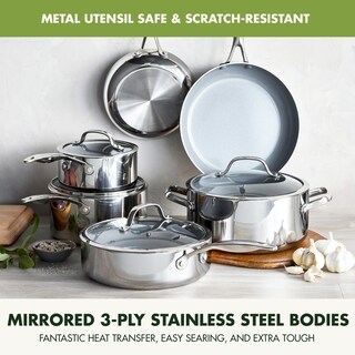 Foto 2 | Juego De Utensilios De Cocina Greenpan Valencia Pro De Acero Inoxidable, 10 Piezas - Venta Internacional.