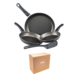 Foto 1 | Juego De 3 Sartenes De Aluminio Y Volteador Cinsa Magnífica Lab.g Negro