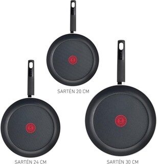 Foto 3 | Set Sartenes Vital 20/24/26 Color Rojo T-fal
