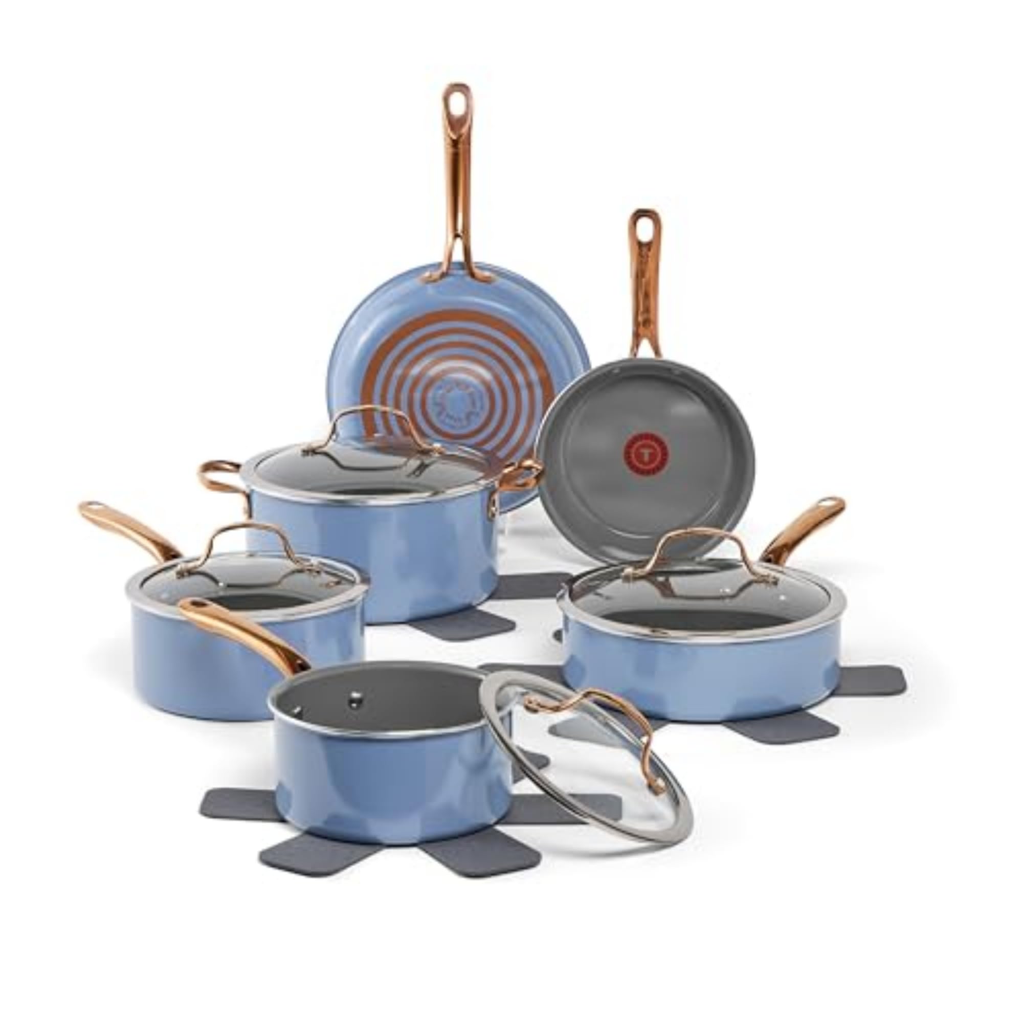 Juego De Utensilios De Cocina Tefal Preserve De Cerámica Antiadherente, 13 Piezas, Azul - Venta Internacional.