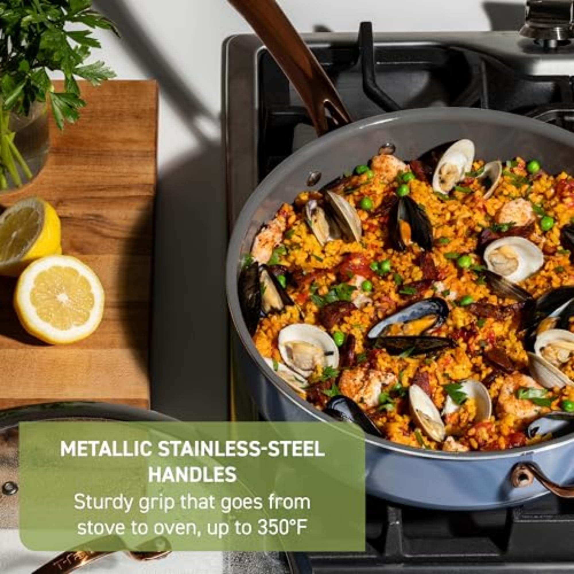 Foto 5 | Juego De Utensilios De Cocina Tefal Preserve De Cerámica Antiadherente, 13 Piezas, Azul - Venta Internacional.