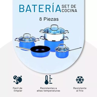 Foto 2 | Batería de Cocina de Acero Inoxidable Kitchenes 8 Piezas