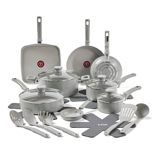 Foto 1 | Juego De Utensilios De Cocina T-fal Refresh Ceramic, 20 Piezas, Con Utensilios, Color Gris Luna - Venta Internacional.
