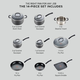 Foto 2 | Juego De Utensilios De Cocina T-fal Ultimate, Antiadherente Anodizado Duro, 14 Piezas - Venta Internacional.