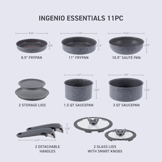 Foto 2 | Juego De Utensilios De Cocina T-fal Ingenio Essentials De 11 Piezas, Granito Gris - Venta Internacional.
