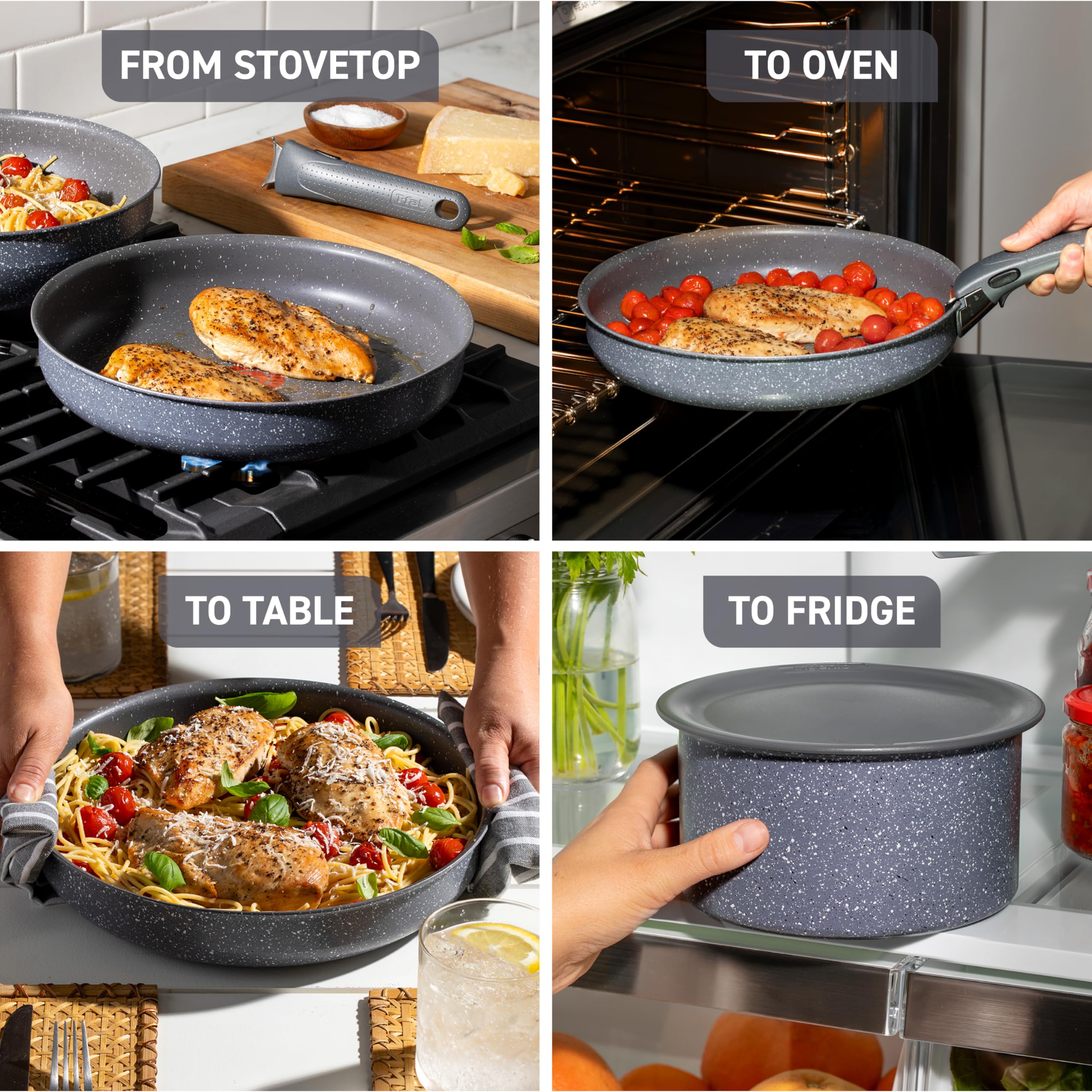 Foto 5 pulgar | Juego De Utensilios De Cocina T-fal Ingenio Essentials De 11 Piezas, Granito Gris - Venta Internacional.