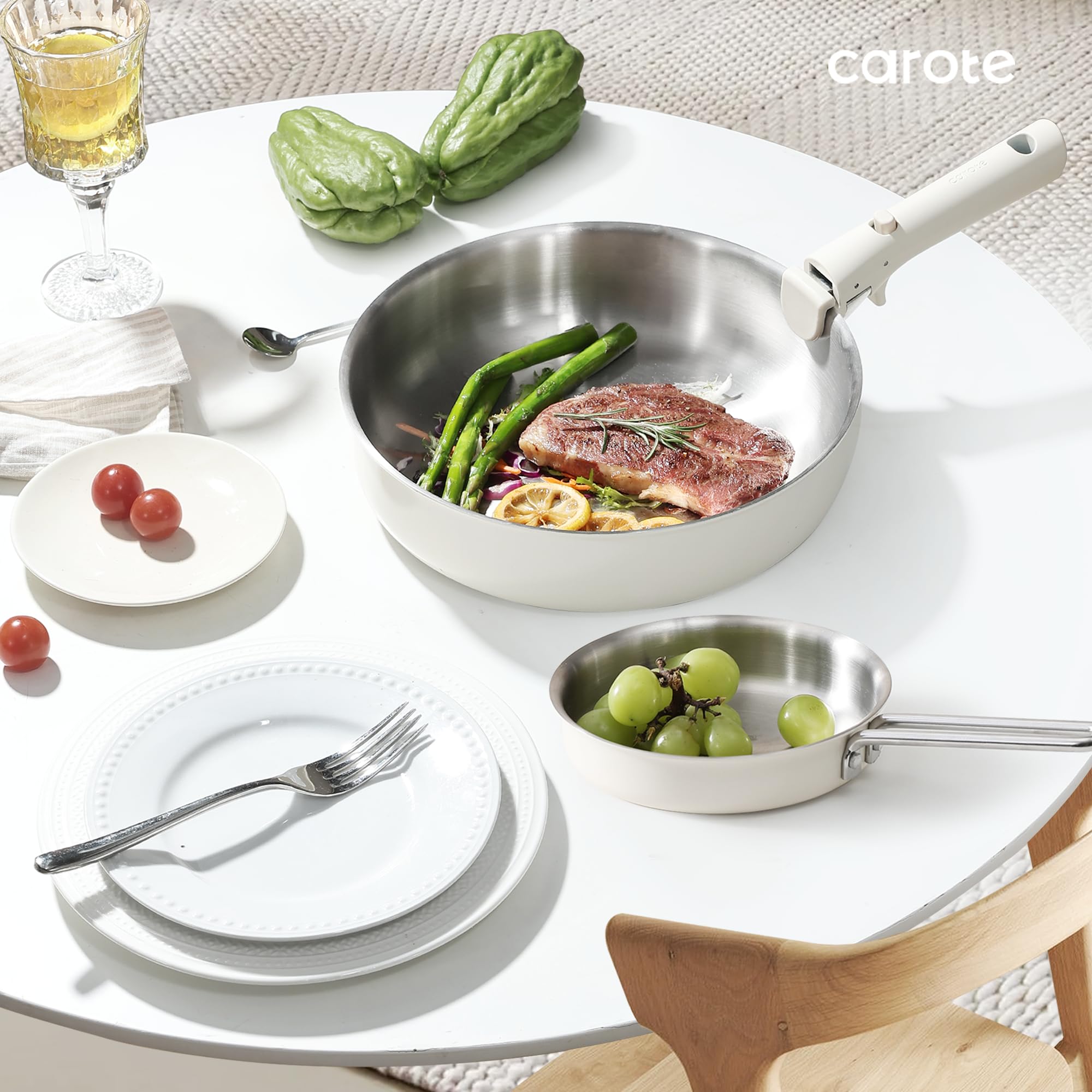 Foto 7 pulgar | Juego De Utensilios De Cocina Carote De Acero Inoxidable, 14 Piezas, Blanco De Inducción - Venta Internacional.