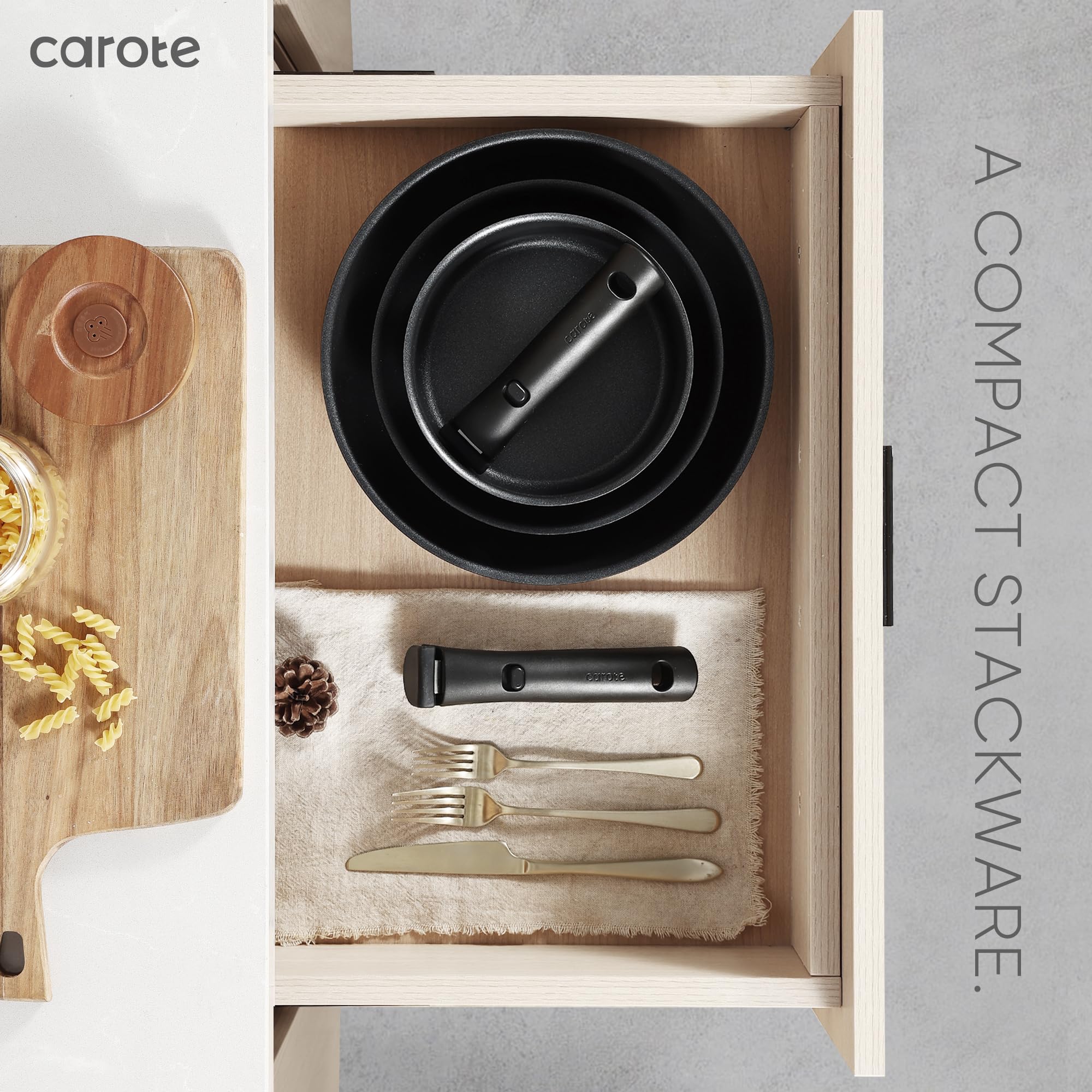 Foto 6 | Juego De Utensilios De Cocina Carote Antiadherentes Con Mango Desmontable, 13 Piezas - Venta Internacional.
