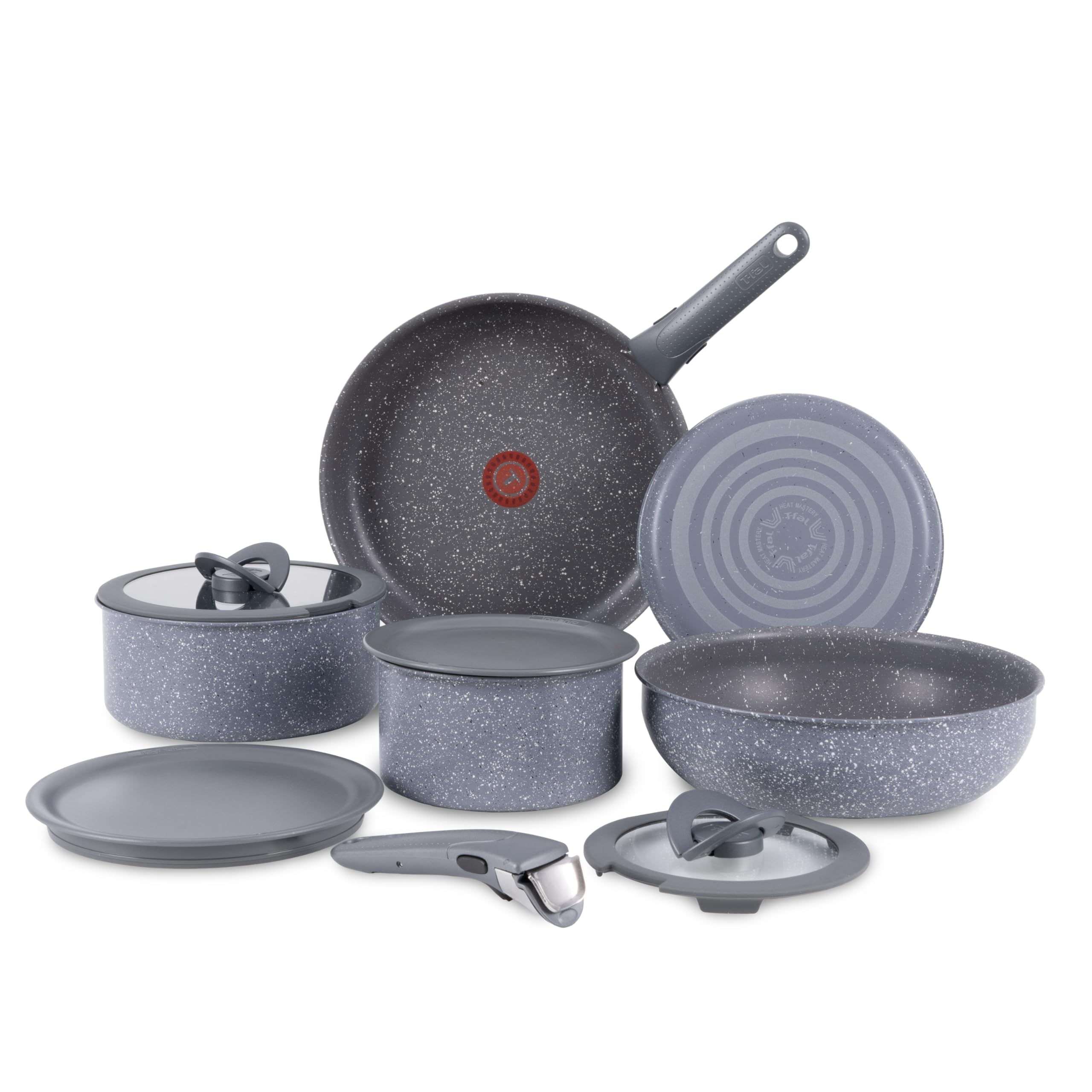 Foto 2 pulgar | Juego De Utensilios De Cocina T-fal Ingenio Essentials De 11 Piezas, Granito Gris - Venta Internacional.