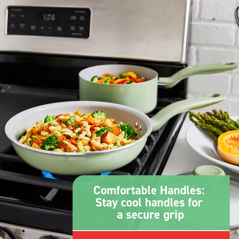 Foto 5 | Set De Sartenes T-fal Simply Cook Recicladas De 2 Piezas, Color Verde - Venta Internacional.