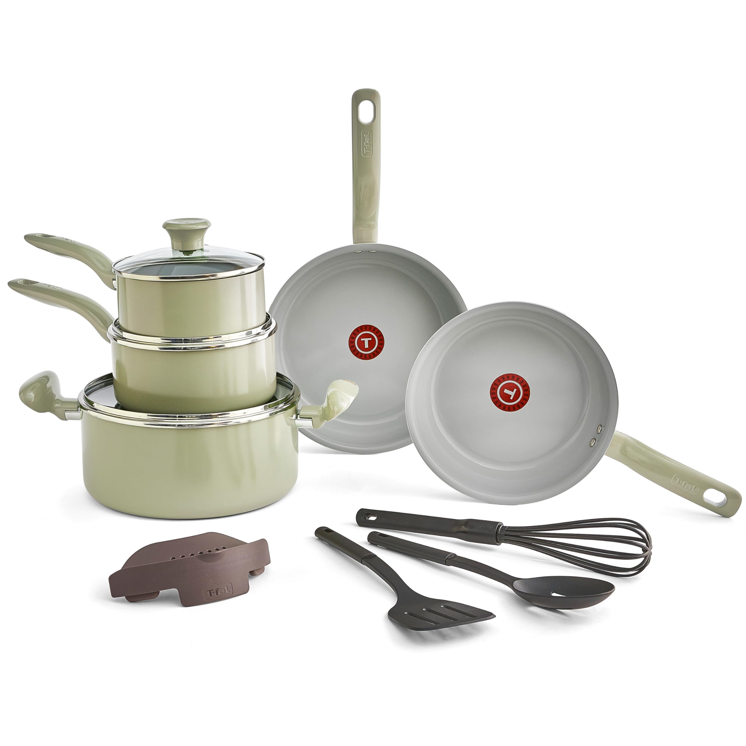 Foto 2 pulgar | Juego De Utensilios De Cocina T-fal, Cerámica Reciclada, Antiadherente, 12 Piezas - Venta Internacional.