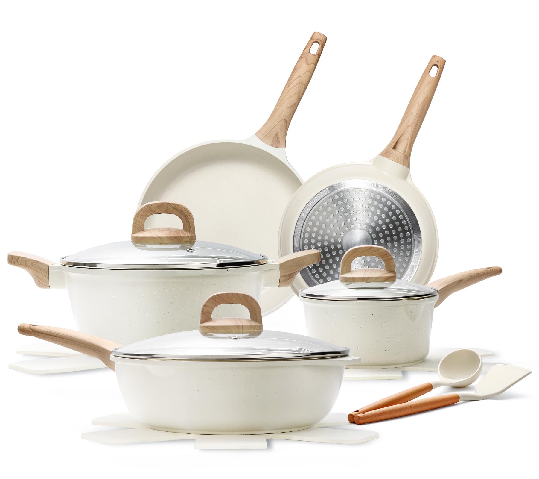 Foto 1 | Juego De Utensilios De Cocina Ewfen, 14 Unidades, Granito, Inducción, Antiadherentes - Venta Internacional.