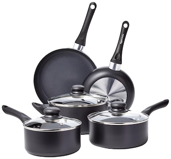 Foto 1 | Juego De Utensilios De Cocina Amazon Basics Antiadherentes De 8 Piezas, Color Negro - Venta Internacional.