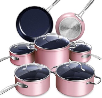 Foto 1 | Set De Utensilios De Cocina Nuwave Healthy Duralon Blue Ceramic Antiadherente - Venta Internacional.
