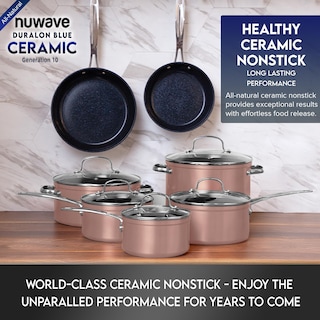 Foto 5 | Set De Utensilios De Cocina Nuwave Healthy Duralon Blue Ceramic Antiadherente - Venta Internacional.