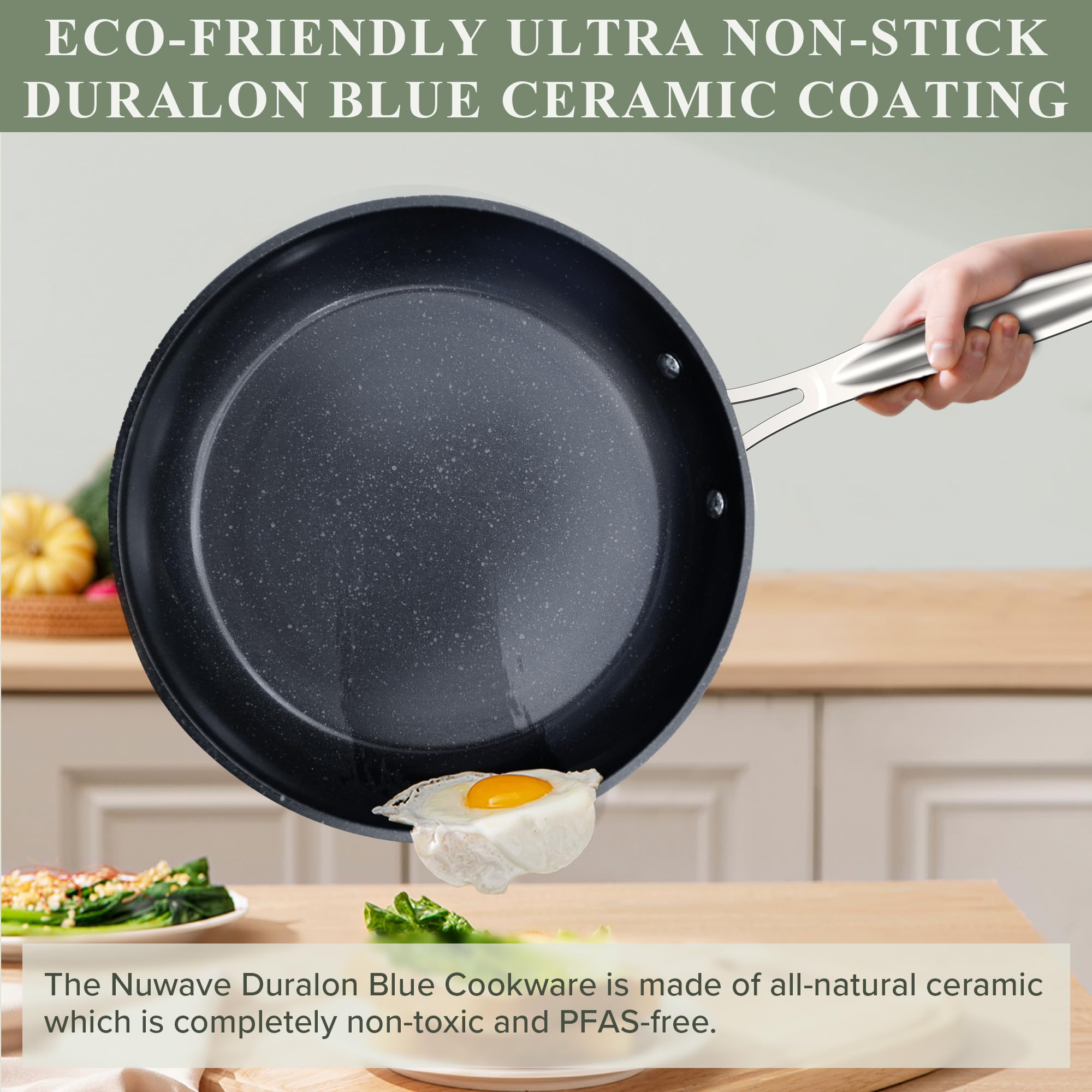 Foto 3 pulgar | Set De Utensilios De Cocina Nuwave Healthy Duralon Blue Ceramic Antiadherente - Venta Internacional.