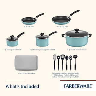 Foto 4 | Juego De Utensilios De Cocina Farberware Cookstart Diamondmax 15 Piezas Aqua - Venta Internacional.