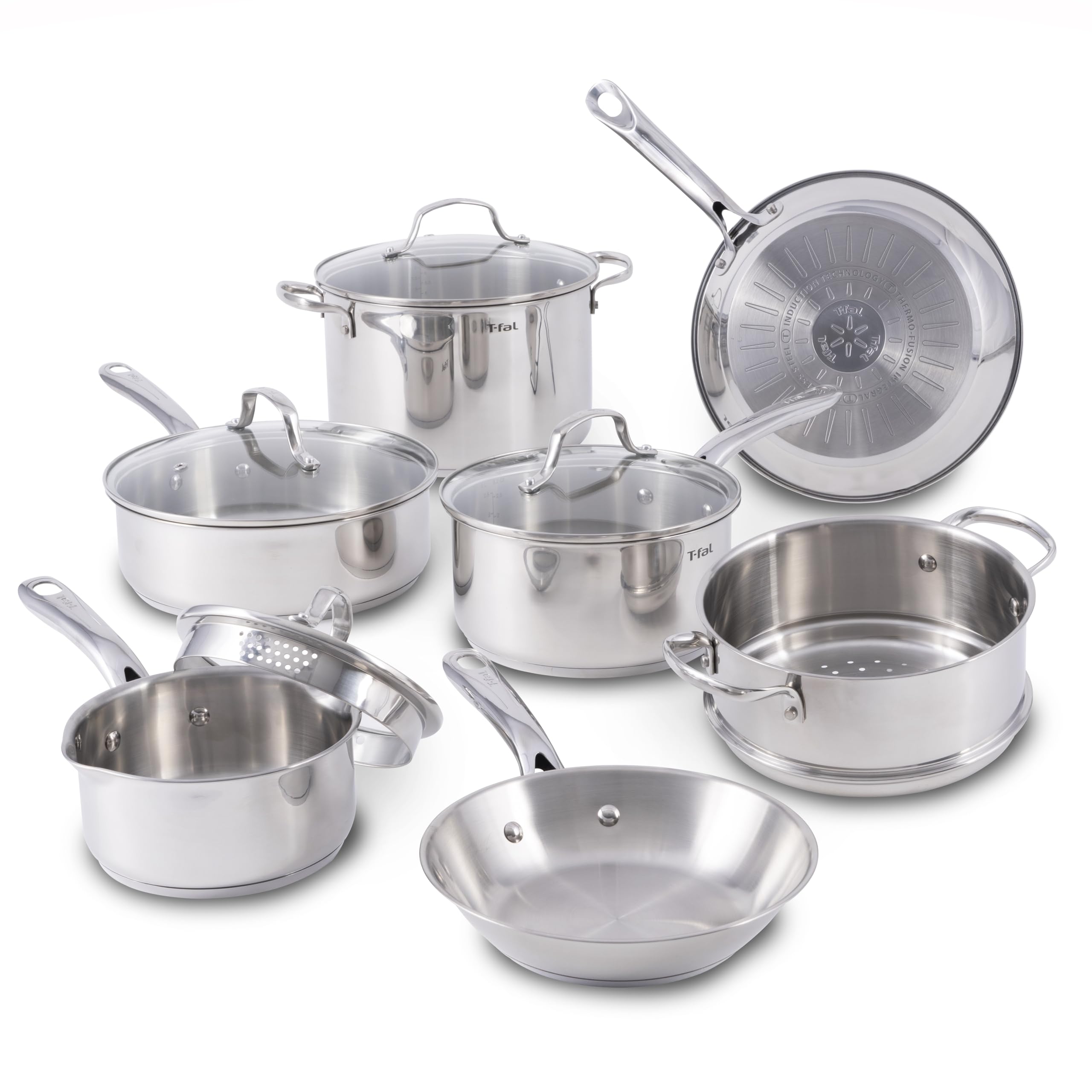 Foto 2 pulgar | Juego De Utensilios De Cocina T-fal De Acero Inoxidable, 11 Piezas, Aptos Para Inducción - Venta Internacional.