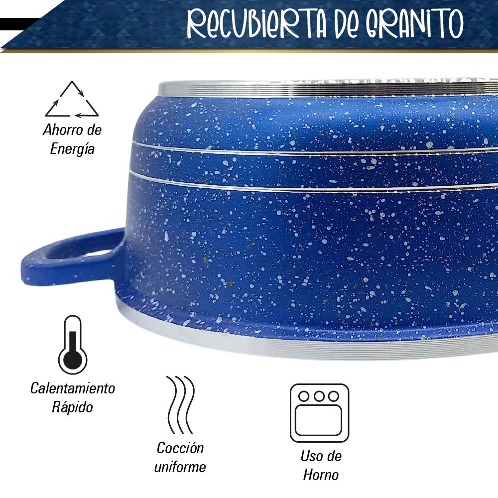 Foto 6 pulgar | Batería De Cocina De Aluminio Con Tapa Y Recubrimiento De Granito 10 Pz Verde