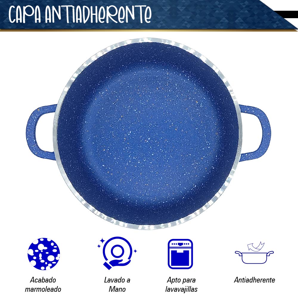 Foto 7 pulgar | Batería De Cocina De Aluminio Con Tapa Y Recubrimiento De Granito 10 Pz Verde