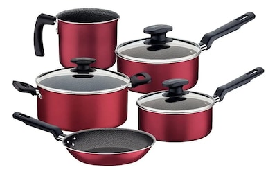 Foto 1 | Bateria De Cocina 5 Piezas Loreto Roja Tramontina