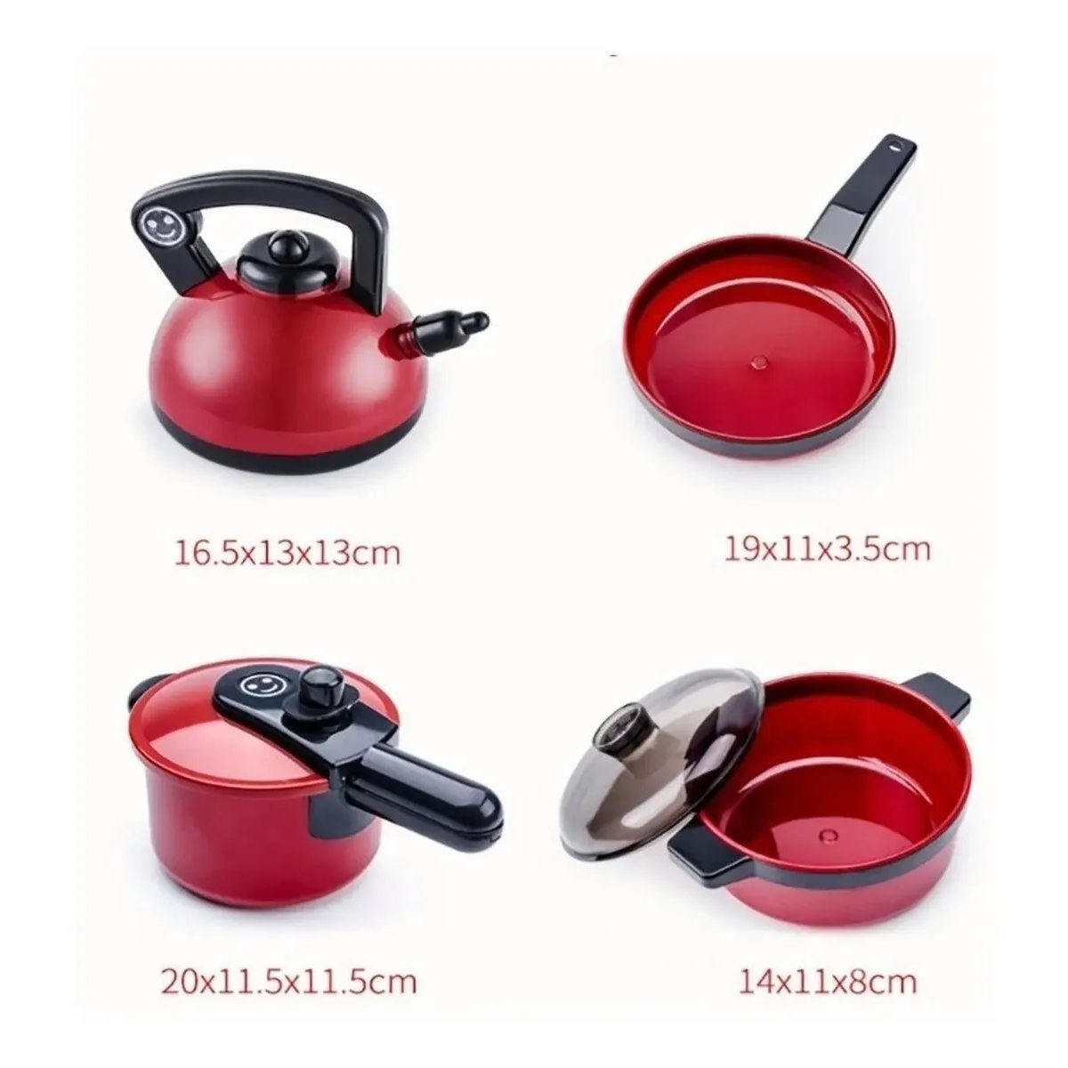 Foto 2 | Juguetes De Cocina Para Ninos Utensilios Cocina Comida 61 Pz Lab.g Rojo