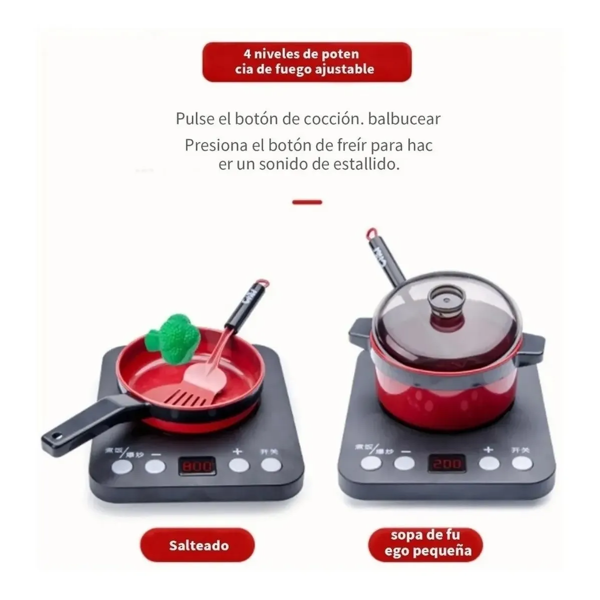 Foto 6 pulgar | Juguetes De Cocina Para Ninos Utensilios Cocina Comida 61 Pz Lab.g Rojo