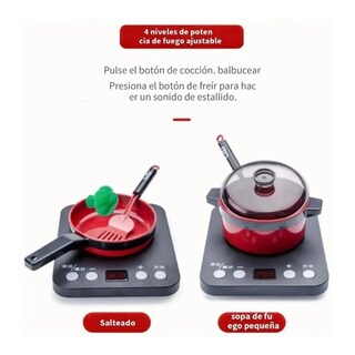 Foto 5 | Juguetes De Cocina Para Ninos Utensilios Cocina Comida 61 Pz Lab.g Rojo