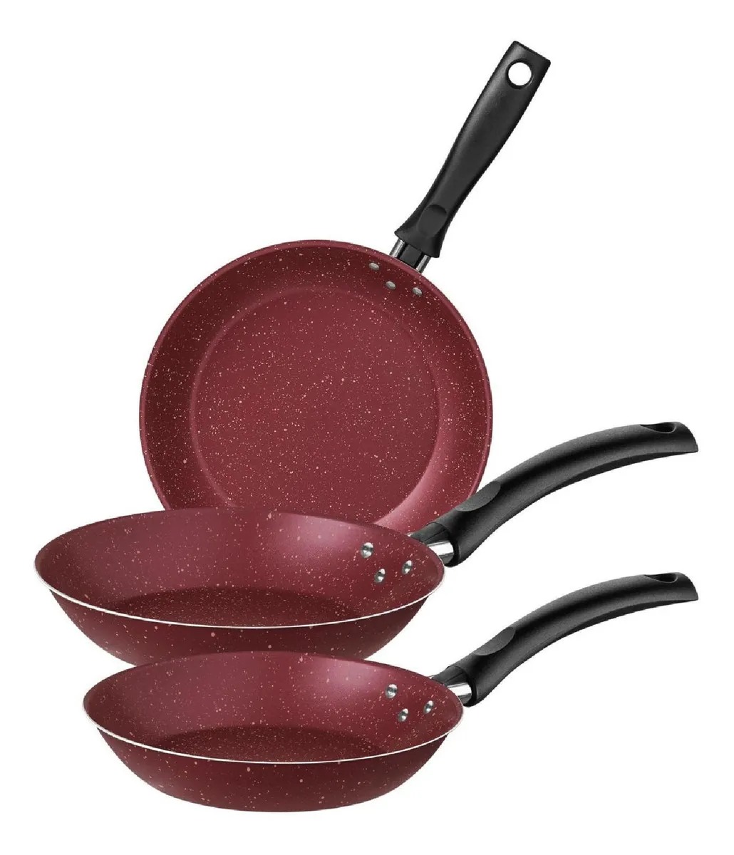 Foto 4 pulgar | Juego De 3 Sartenes Turim  18/20/24cm, Color Rojo/dorado Tramontina