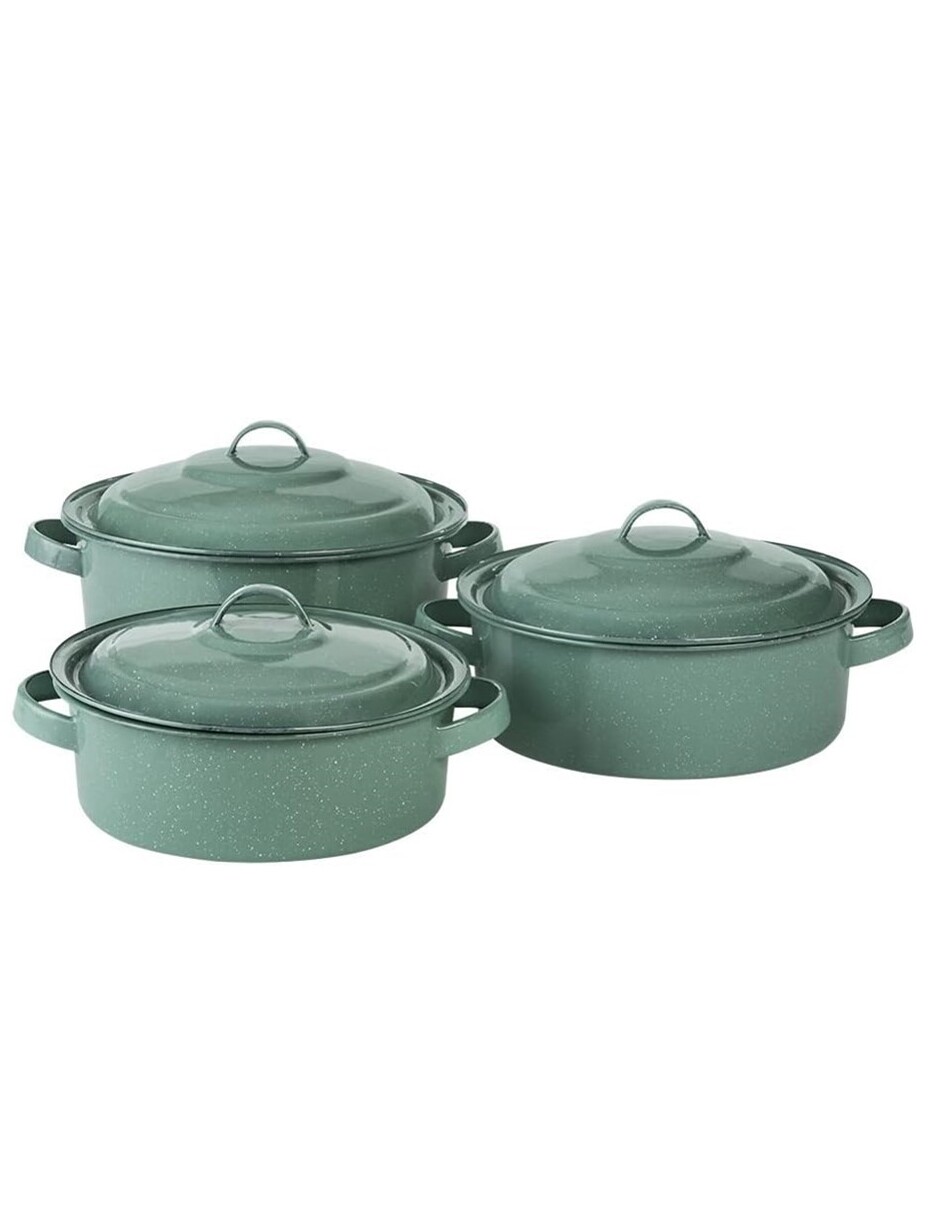 Foto 1 | Juego De Ollas Cinsa Clásicas De Peltre 6 Piezas Verde Jade