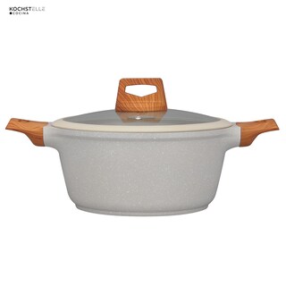 Foto 3 | Kochstelle Batería De Cocina Wood Color Blanco Mármol Antiadherente De 10 Piezas