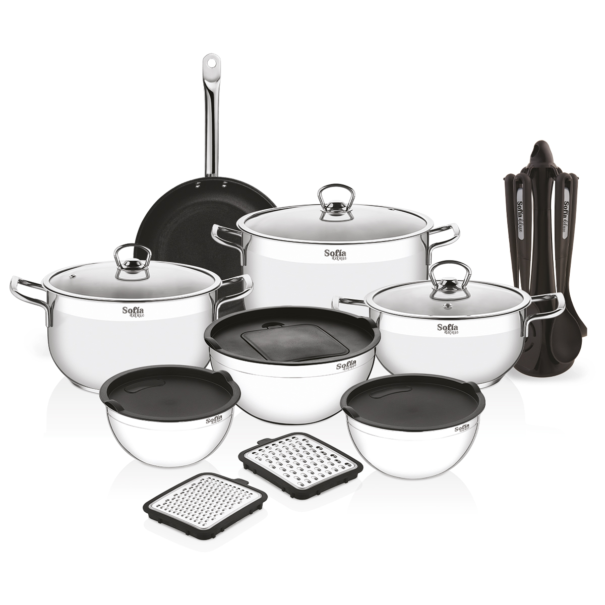 Foto 3 pulgar | Bateria De Cocina Sofia Ceramic 12 Pzs + Sofia Deluxe 22 Piezas + Set De Cuchillos 5 Piezas. 37 Piezas