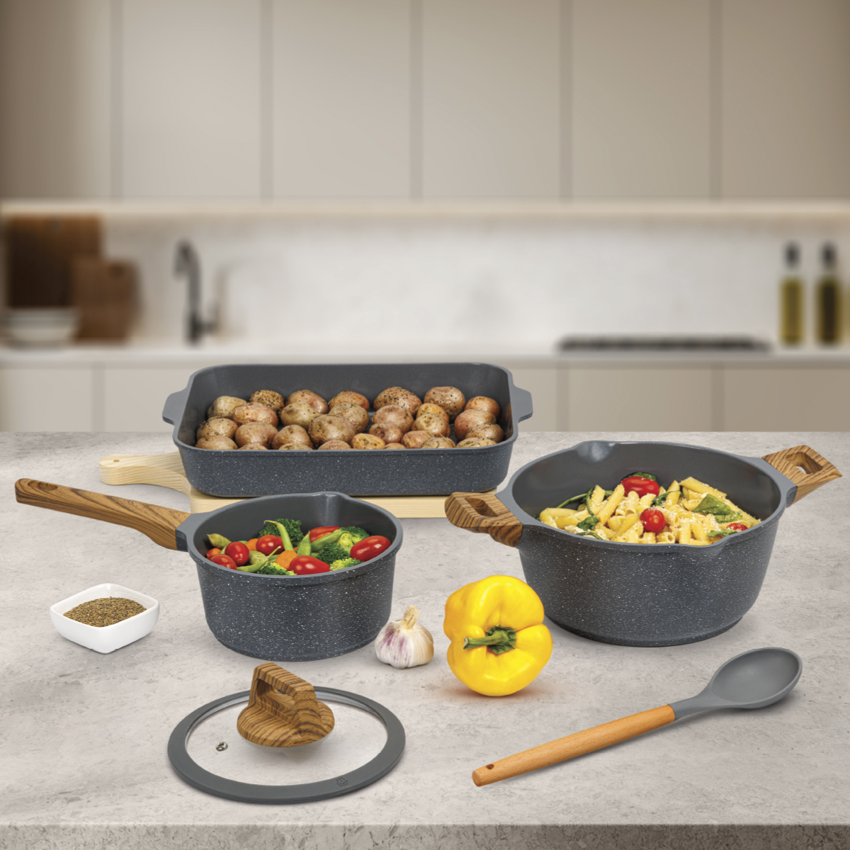 Foto 5 pulgar | Bateria De Cocina Sofia Ceramic 12 Pzs + Sofia Deluxe 22 Piezas + Set De Cuchillos 5 Piezas. 37 Piezas